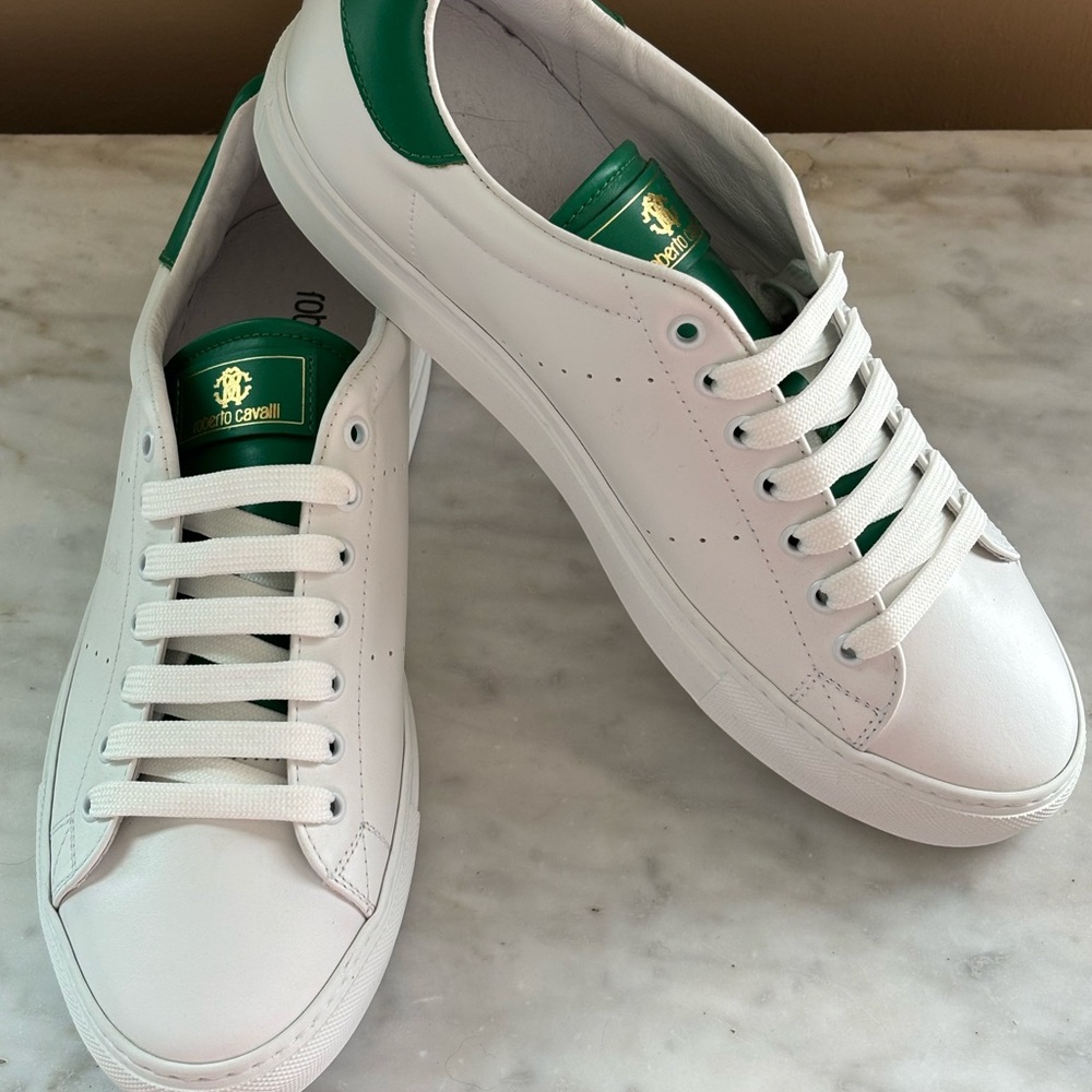 Men’s Robert Cavalli Italian leather sneakers New - Picture 3 of 6